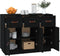 vidaXL - Dressoir - 100x40x75 - cm - massief - grenenhout - zwart