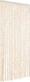 vidaXL - Vliegengordijn - 56x200 - cm - chenille - beige - en - wit