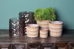 PTMD Luxor Ronde Bloempot - H11 x Ø12 cm - Keramiek - Crème