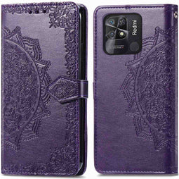 imoshion Hoesje Geschikt voor Xiaomi Redmi 10C Hoesje Met Pasjeshouder - imoshion Mandala Bookcase - Paars
