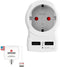 Skross 1.500281 - Reisstekker - 2 x USB-uitgang - Wit