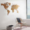 MiMi Innovations® Exclusieve Houten Wereldkaart - Muurdecoratie - Wanddecoratie - Muursticker - 130x78 cm/51.2x30.8 inch - Walnoot