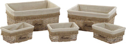 Basket spelset Home ESPRIT Bruin Natuurlijk 48 x 40 x 22 cm (5 Onderdelen)