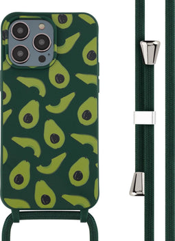 iMoshion Hoesje Geschikt voor iPhone 14 Pro Max Hoesje Met Koord - iMoshion Siliconen design hoesje met koord - Groen / Avocado Green