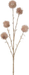 J-Line decoratie Tak Echinops 5 Bloemen - kunststof - lichtroze - 12 stuks