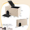 Coast Kattenbakbench - Multifunctionele Schoenenbank - Geurbestendig Koolstoffilter - Beige 90x50x50 cm