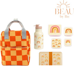 BEAU by Bo Sticky Lemon rugzak small + A Little Lovely Company back to school set Regenbogen