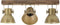 Light & Living Hang-/wandlamp Elay - Brons - 65x18x25cm - 3L - Binnen Modern
