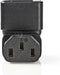 Nedis Verlengstekker - IEC-320-C13 - IEC-320-C14 - 90° Gehoekt - Vernikkeld - PVC - Zwart - Doos - 1 Stuks