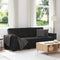 vidaXL - Driezitsbank - 180 - cm - fluweel - zwart