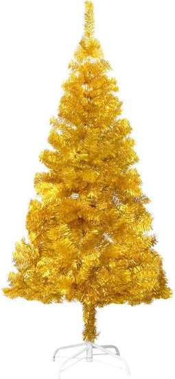 vidaXL - Kunstkerstboom - met - standaard - 120 - cm - PET - goudkleurig