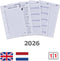 Kalpa 125 x 80 mm Pocket 6 Ring Binder Vulling 1 Dag per Pagina NL EN 2026