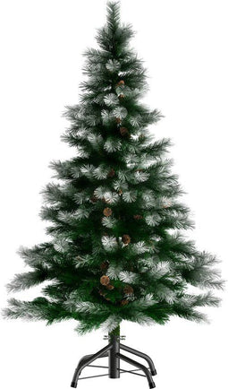 Casaria Kunstkerstboom 180cm - Sneeuwlook met Denneappels - Groen-Wit (2024)