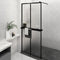 vidaXL - Inloopdouchewand - met - schap - 80x195 - cm - ESG-Glas - aluminium - zwart