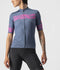 Castelli Fietsshirt Korte Mouwen Dames Blauw Roze - FENICE JERSEY LIGHT STEEL BLUE PINK FLUO-L