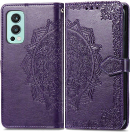 iMoshion Hoesje Geschikt voor OnePlus Nord 2 Hoesje Met Pasjeshouder - iMoshion Mandala Bookcase - Paars