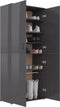 vidaXL - Schoenenkast - 80x39x178 - cm - bewerkt - hout - hoogglans - grijs