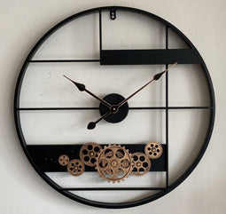 Industriele klok - grote wandklok - wandklok modern zwart 60 cm