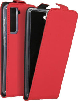 Accezz Flipcase - Geschikt voor Samsung Galaxy S21 - Met pasjeshouder - Rood
