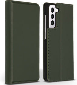 Accezz Samsung Galaxy S21 FE - Premium Leather Slim Bookcase - Met Pasjeshouder - Groen