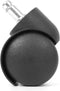 5x Workliving Bureaustoelwielen 11mm/50mm - Harde wielen - Zachte vloeren - PP Ongeremd