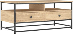 vidaXL - Salontafel - 100x51x45 - cm - bewerkt - hout - sonoma - eikenkleurig