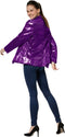 Dressforfun Paillettenjas - Verkleedkleding dames - Glinsterende pailletten - Lila