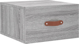 vidaXL - Nachtkastje - wandgemonteerd - 35x35x20 - cm - grijs - sonoma - eikenkleur