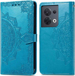 iMoshion Hoesje Geschikt voor Oppo Reno 8 5G Hoesje Met Pasjeshouder - iMoshion Mandala Bookcase - Turquoise