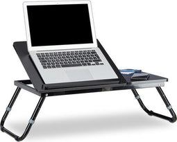 relaxdays laptoptafel - opklapbaar - 4 standen - zwart