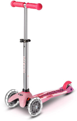 Micro Mini Micro scooter Deluxe Glow Plus LED | step / scooter in de kleur frosty roze voor kinderen van 2 tot 6 jaar | max 50 kg