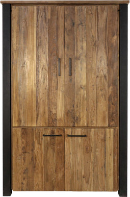 HSM Collection Wandkast Atlanta - rustiek oud teak/metaal