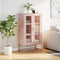 vidaXL - Hoge - kast - 68x39x123 - cm - staal - roze