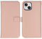 Selencia iPhone 15 Plus - Echt Lederen Bookcase - 3 Pashouders - Dusty Pink
