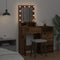 vidaXL - Make-uptafel - met - LED-verlichting - - - Oud - Hout, - 50x41x135 - cm