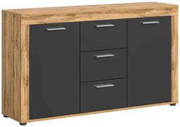 Furnilux Jam - Dressoir - Praktische indeling - Grijs Wotan Eiken - 35x125x80cm