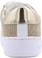 Michael Kors Irving Stripe - Lage Sneakers - Goudkleurige details - Wit/Goud