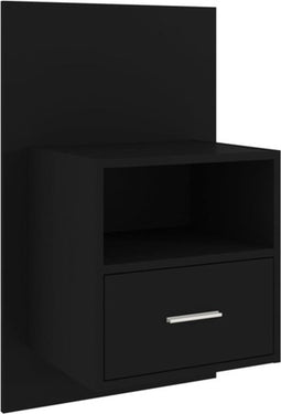 vidaXL - Nachtkastje - wandgemonteerd - zwart