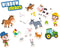 SES - Raamstickers Boerderij - 26 stickers - herbruikbaar door bijgevoegde plakkaart - ideaal voor lange autoritten of andere ramen