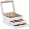 vidaXL - Sieradendoosje - 3-laags - 23x20,5x14 - cm - wit