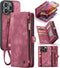 Caseme Geschikt voor iPhone 16 hoesje - Vintage 2 in 1 portemonnee - Rood
