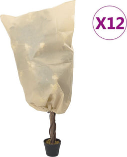 vidaXL - Plantenhoezen - met - trekkoord - 12 - st - 70 - g/m² - 0,8x1 - m