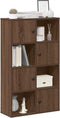 vidaXL - Boekenkast - 60x24x101,5 - cm - bewerkt - hout - bruin - eikenkleurig