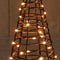 Verlichte figuren zwarte 3D lichtboompje/metalen boom/kerstboompje met 30 led lichtjes 30 cm - Kerstversiering/kerstdecoratie