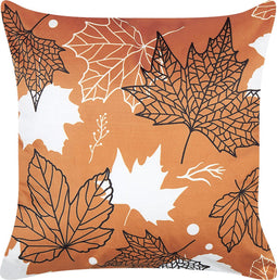 POINSETTIA - Sierkussen set van 2 - Oranje - 45 x 45 cm - Fluweel