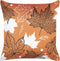 POINSETTIA - Sierkussen set van 2 - Oranje - 45 x 45 cm - Fluweel