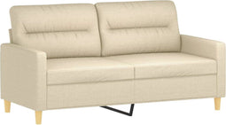 vidaXL - Tweezitsbank - 140 - cm - stof - crèmekleurig