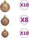 vidaXL - 120-delige - Kerstballenset - met - piek - en - 300 - LED's - roségoud