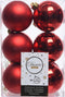 Decoris kerstballen - 12 stuks - Kunststof - 6cm