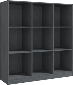 vidaXL - Boekenkast/kamerscherm - 104x33,5x110 - cm - massief - grenenhout - grijs